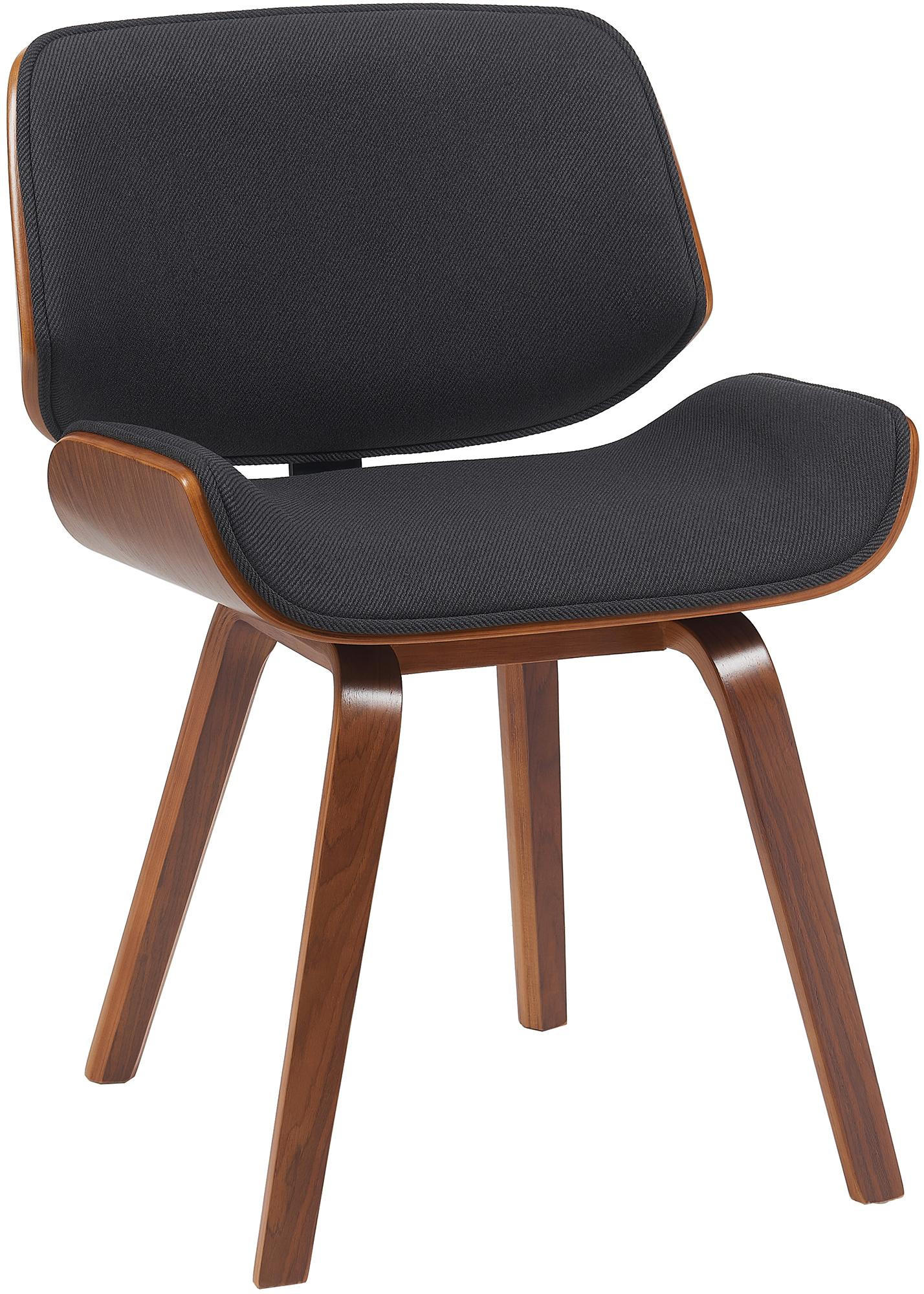 BESUCHERSTUHL Stoff Walnuss/Schwarz - Walnussfarben/Schwarz, Holz/Textil (55/80/41cm) - CLP