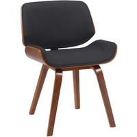 BESUCHERSTUHL Stoff Walnuss/Schwarz - Walnussfarben/Schwarz, Holz/Textil (55/80/41cm) - CLP