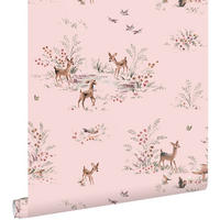 TAPETE Hirsche 50 x 900 cm - Pink, Papier (50/0.1cm) - ESTAhome