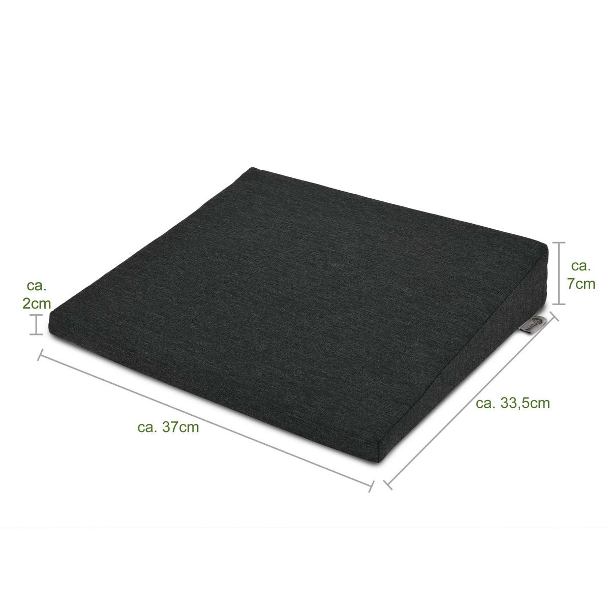 SITZKEILKISSEN BeauErgo 37/33,5 cm - Anthrazit, Textil (33.5/37cm)