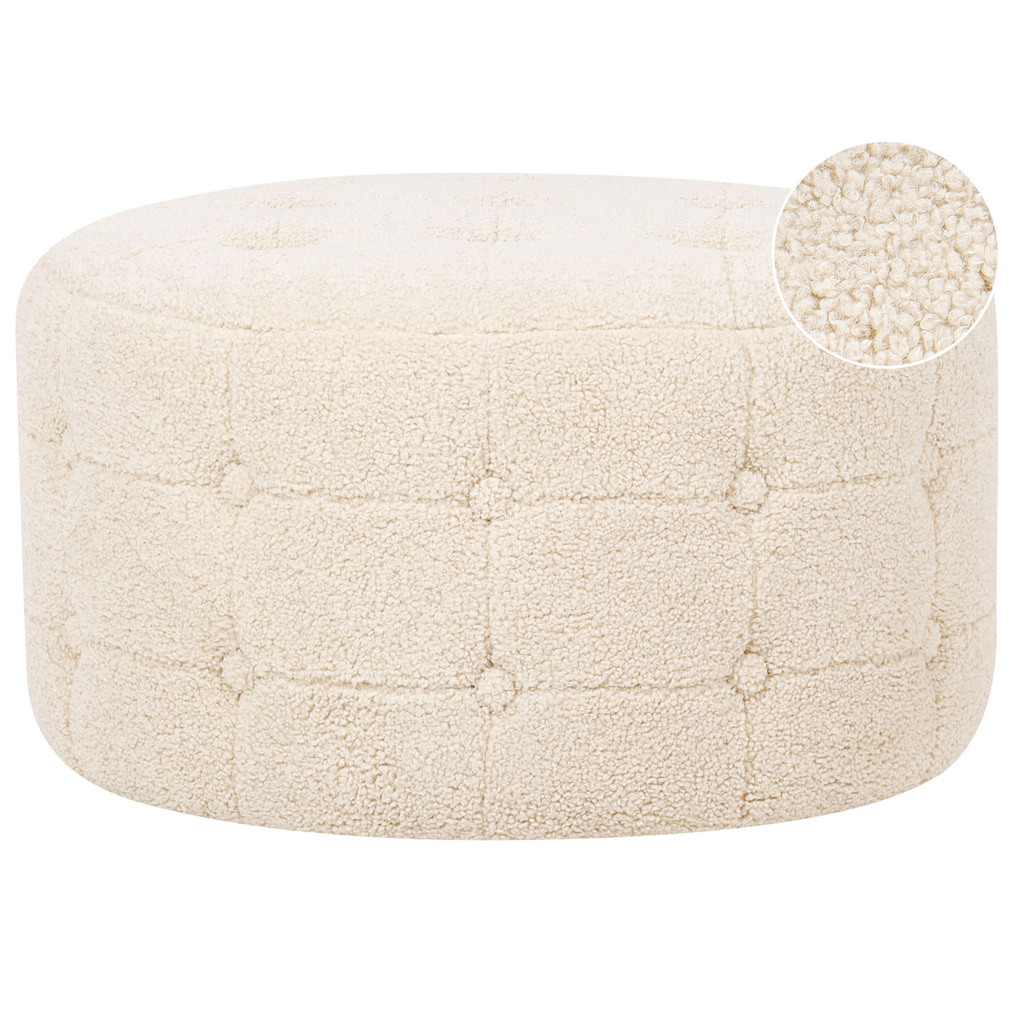 POUF Tampa 55/55/30 cm - Beige, Textil (55/30/55cm) - Beliani