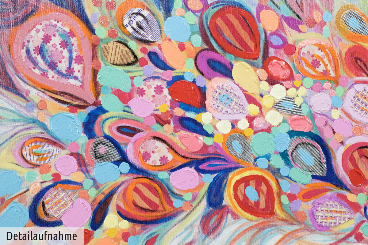 ÖLGEMÄLDE 80/80 cm - Multicolor, Holz/Textil (1.6/80cm) - KUNSTLOFT