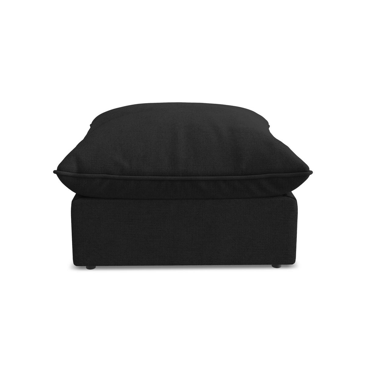 POUF Strukturstoff Schwarz - Schwarz, Holzwerkstoff/Kunststoff (75/45/75cm) - LaMiaSofa
