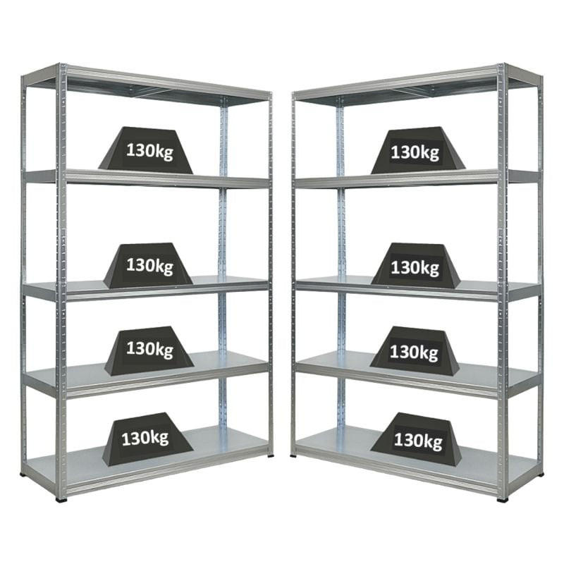 SCHWERLASTREGAL 2er-Set Steel Eagle 180x120x40 cm Fachlast 130kg Verzinkt - Silberfarben, Metall (240/180/40cm) - PROREGAL