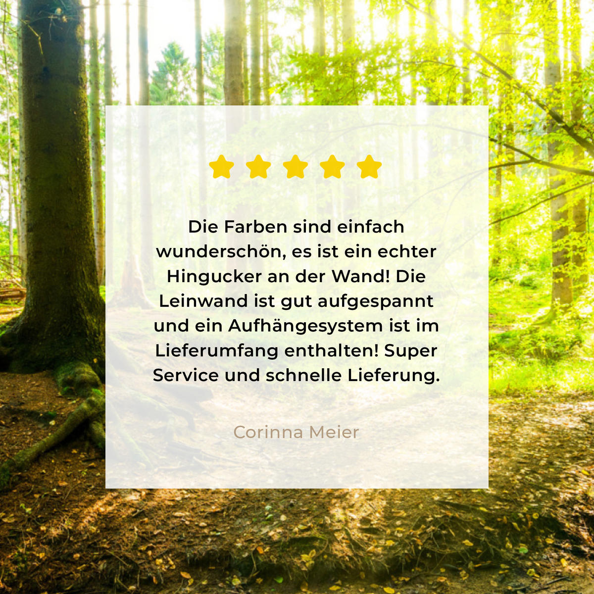 LEINWANDBILD Wald - Landschaft - Wasser - Bäume - Sonne - Grün - Natur 50x50 cm - Grün, Textil (50/50cm) - MuchoWow