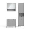 BADMÖBEL-SET Eliza Grau 3 Teile, mit Hochschrank - Grau, Holzwerkstoff (70/63/45cm) - Vicco