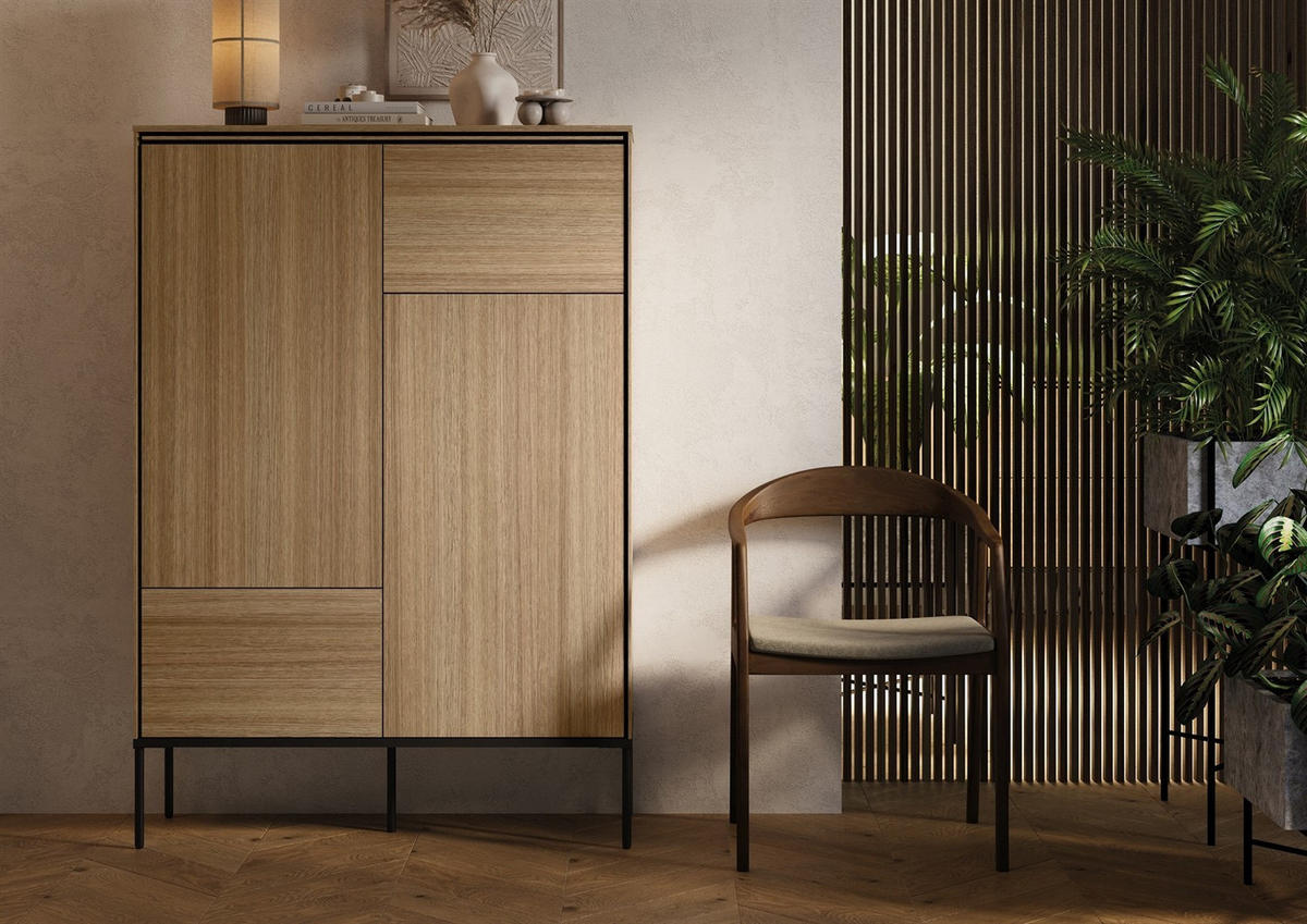 KOMMODE VISSO VI-02 Eiche linear - Eichefarben, Holzwerkstoff (98/142/34cm) - Lookway