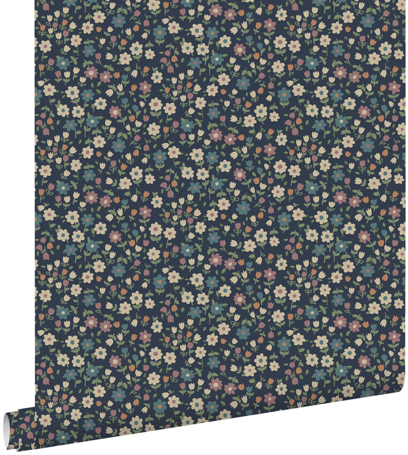 TAPETE Blumen 53 cm x 10.05 m - Blau, Papier (53/0.1cm) - ESTAhome