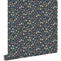 TAPETE Blumen 53 cm x 10.05 m - Blau, Papier (53/0.1cm) - ESTAhome