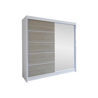 SCHWEBETÜRENSCHRANK Talin III - Beige/Silberfarben, Holzwerkstoff/Metall (180/215/58cm) - MIRJAN24