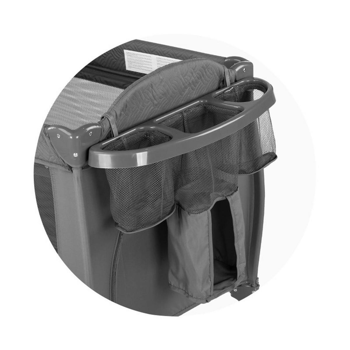 REISEBETT Bella braun gemustert 2 Ebenen seitlicher Eingang Musikmobile Wickelauflage - Braun, Kunststoff (60/120cm) - Chipolino