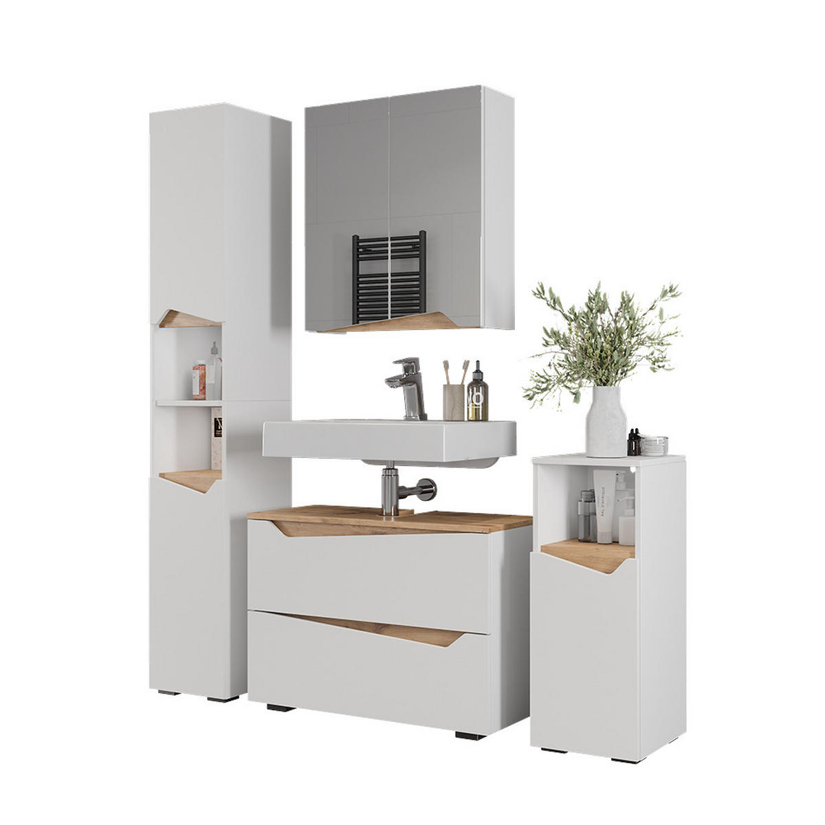 KOUPELNOVÝ NÁBYTEK Marelle Bílá/Artisan - bílá/dub artisan, kompozitní dřevo (80/57.5/35cm) - Vicco