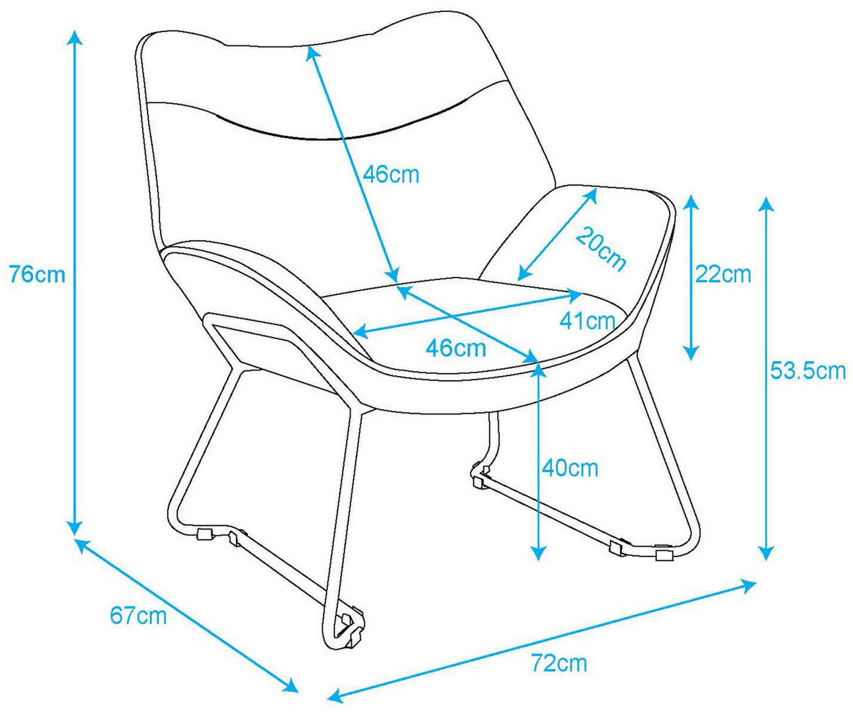 SESSEL Aliano beige - Beige/Schwarz, Textil/Metall (73/76/67cm) - Mr. Deko