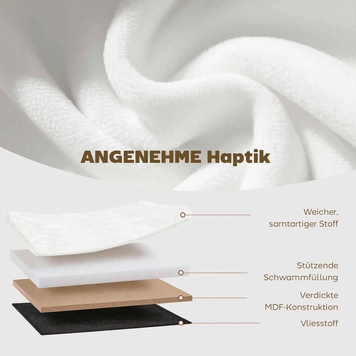 SITZBANK mit Stauraum Weiß 76/38/35 cm - Creme, Textil (38/35/76cm) - HOMCOM