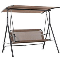 HOLLYWOODSCHAUKEL, Metall, Texteline, Braun - Braun, Metall (110/155/172cm) - Outsunny