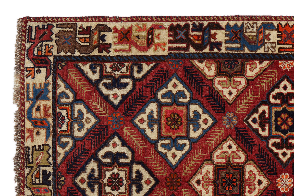 TEPPICH Gashgai Rot 163/95 cm Schurwolle - Rot, Textil (95/163cm) - Looma