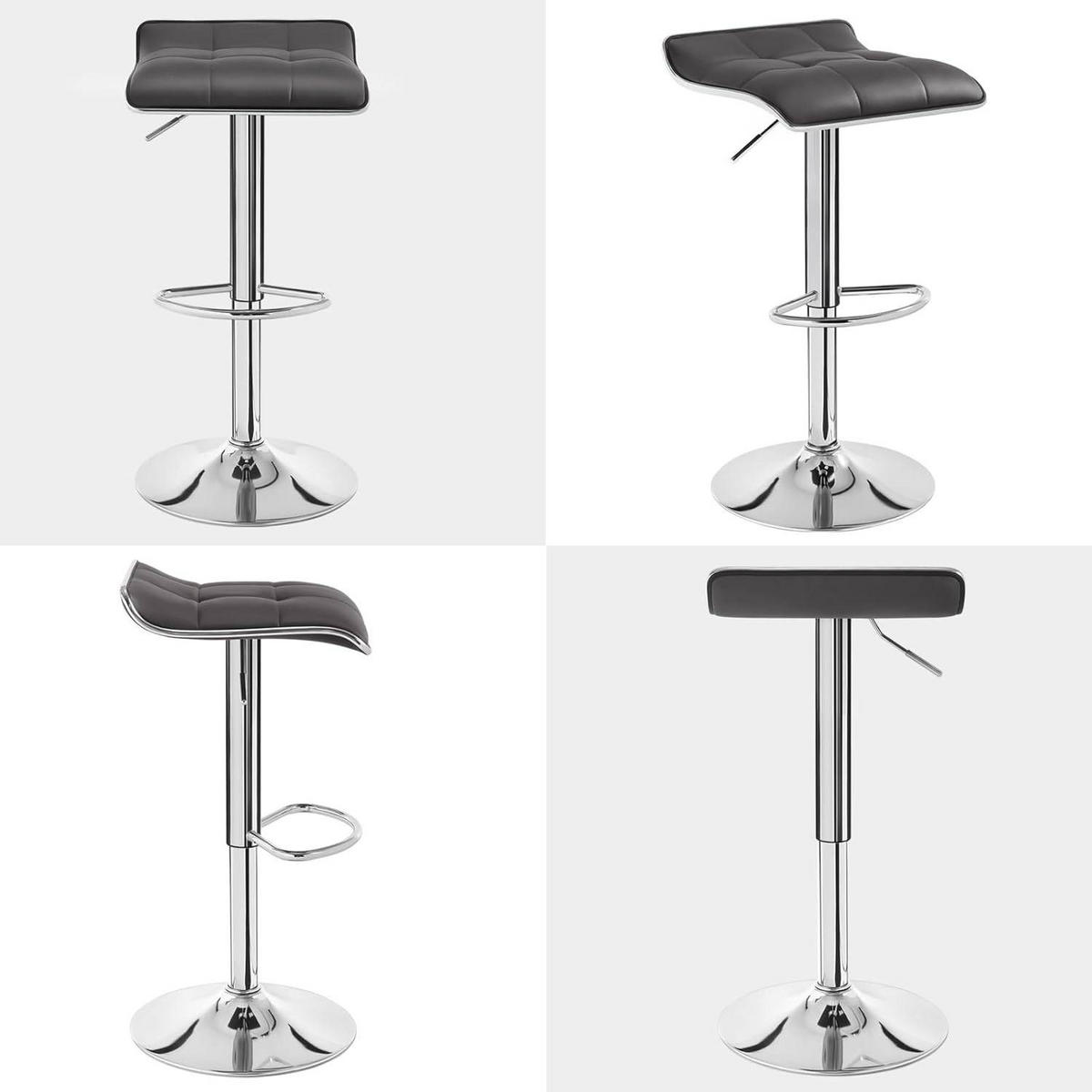 BARHOCKER, Hocker höhenverstellbar, aus PU-Kunstleder Metall - Grau, Metall (39/83/39cm) - Woltu