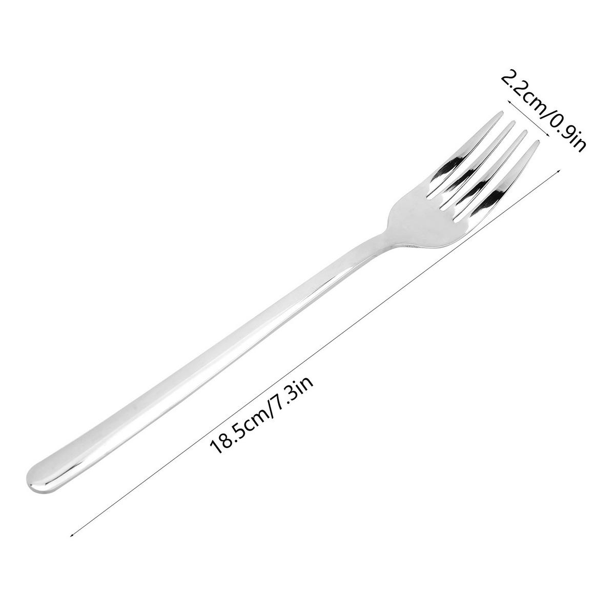 BESTECK-SET 4er-Pack Edelstahl-Gabeln - Silberfarben, Metall