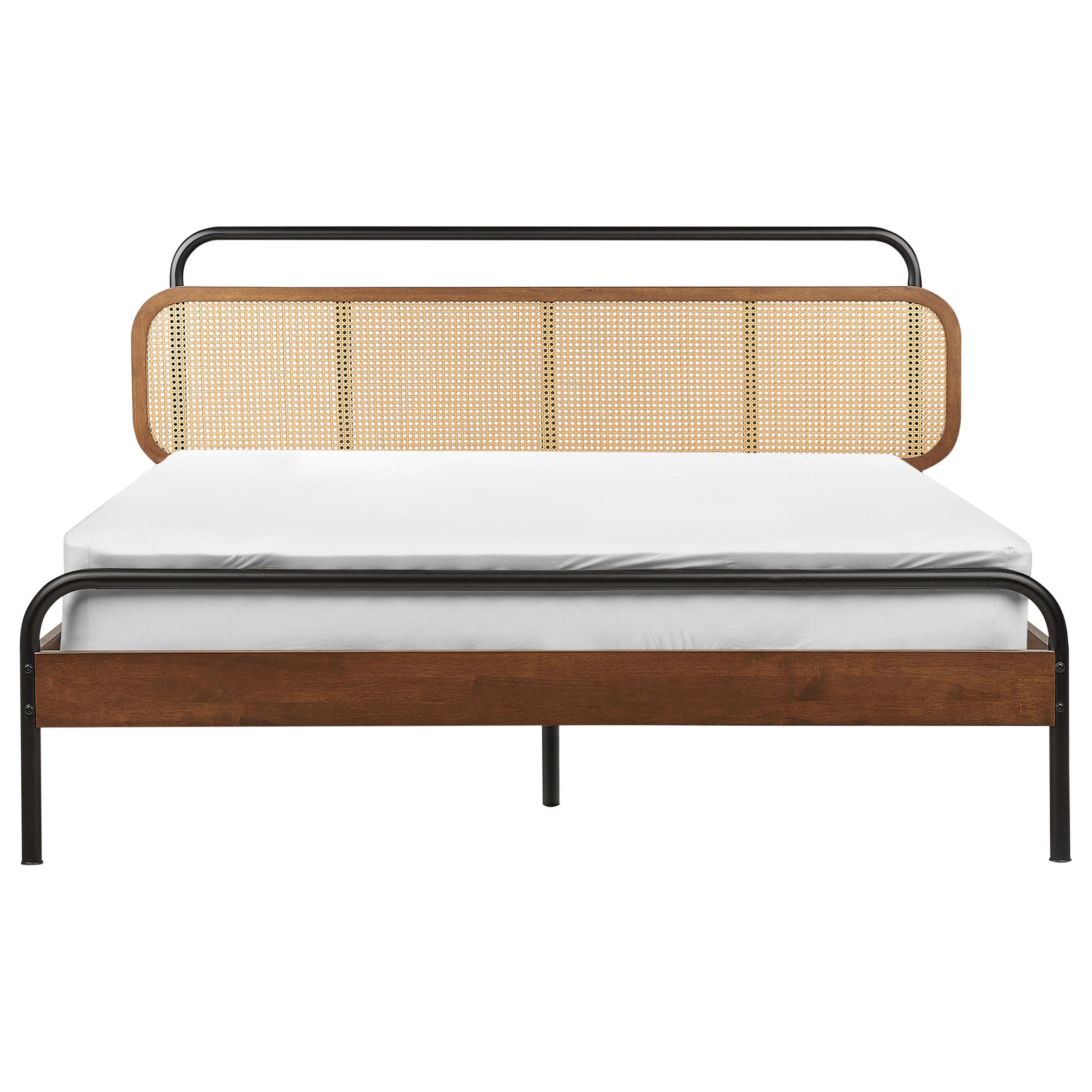BETT mit Lattenrost 160x200 cm Dunkler Holzfarbton Boussicourt - Dunkelbraun, Holz (160/200cm) - Beliani