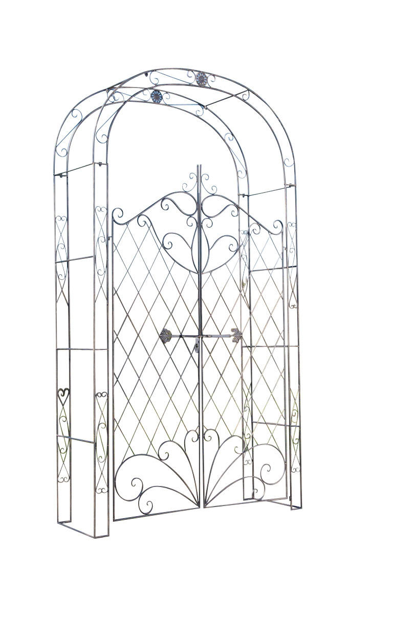 ROSENBOGEN Minden Tor 120x40x220cm Metall Bronze Rankhilfe - Bronzefarben, Metall (120/220/40cm) - DELUKE