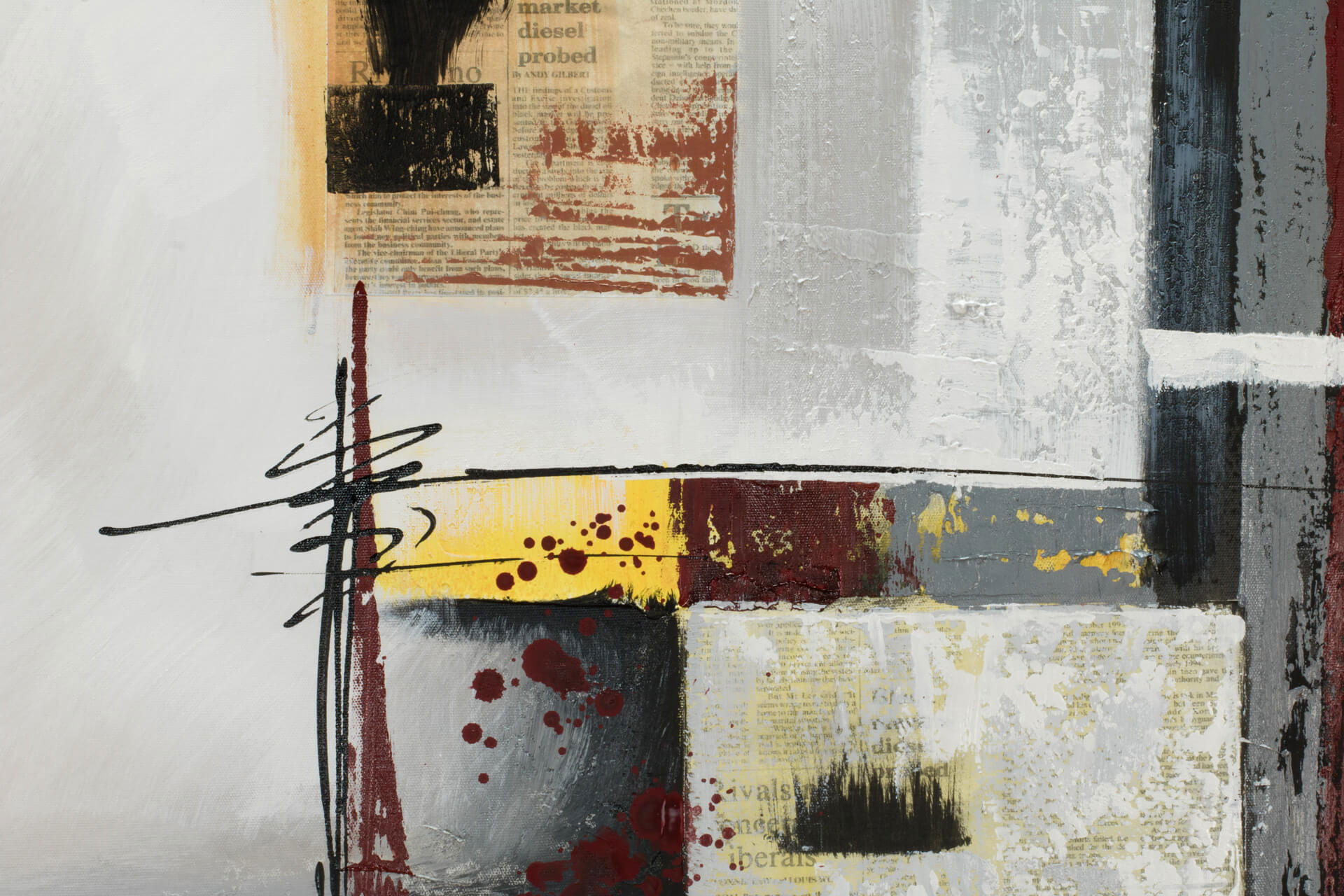 ACRYLBILD HANDGEMALT 80/80 cm - Beige/Grau, Holz/Textil (1.62/80cm) - KUNSTLOFT