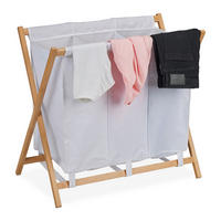 WÄSCHEKORB - Multicolor, Holz/Textil (74/71/42cm) - Relaxdays