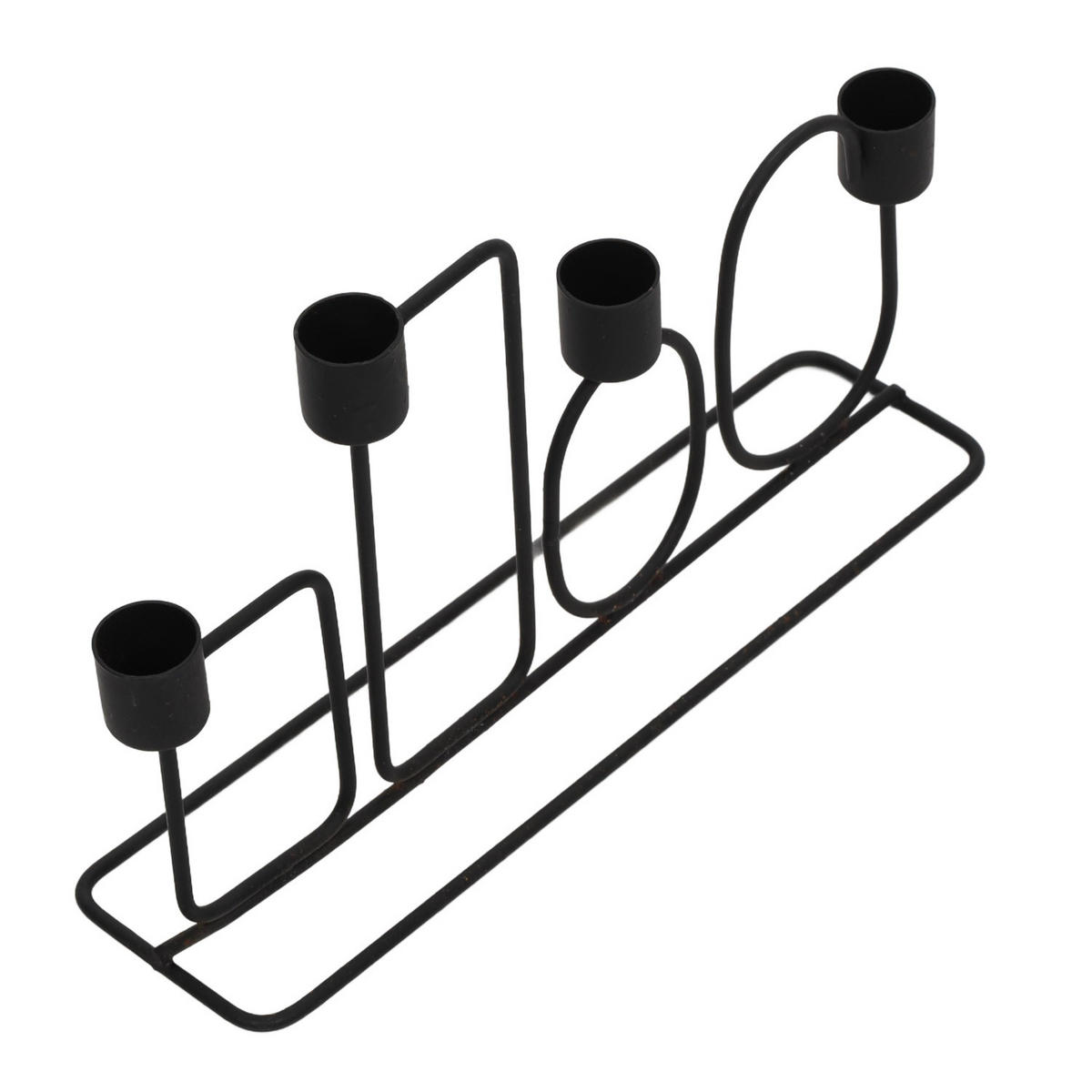 KERZENSTÄNDER geometrische Formen 7/27/15,7 cm - Goldfarben/Schwarz, Metall (27/15.7/7cm) - Home Styling Collection