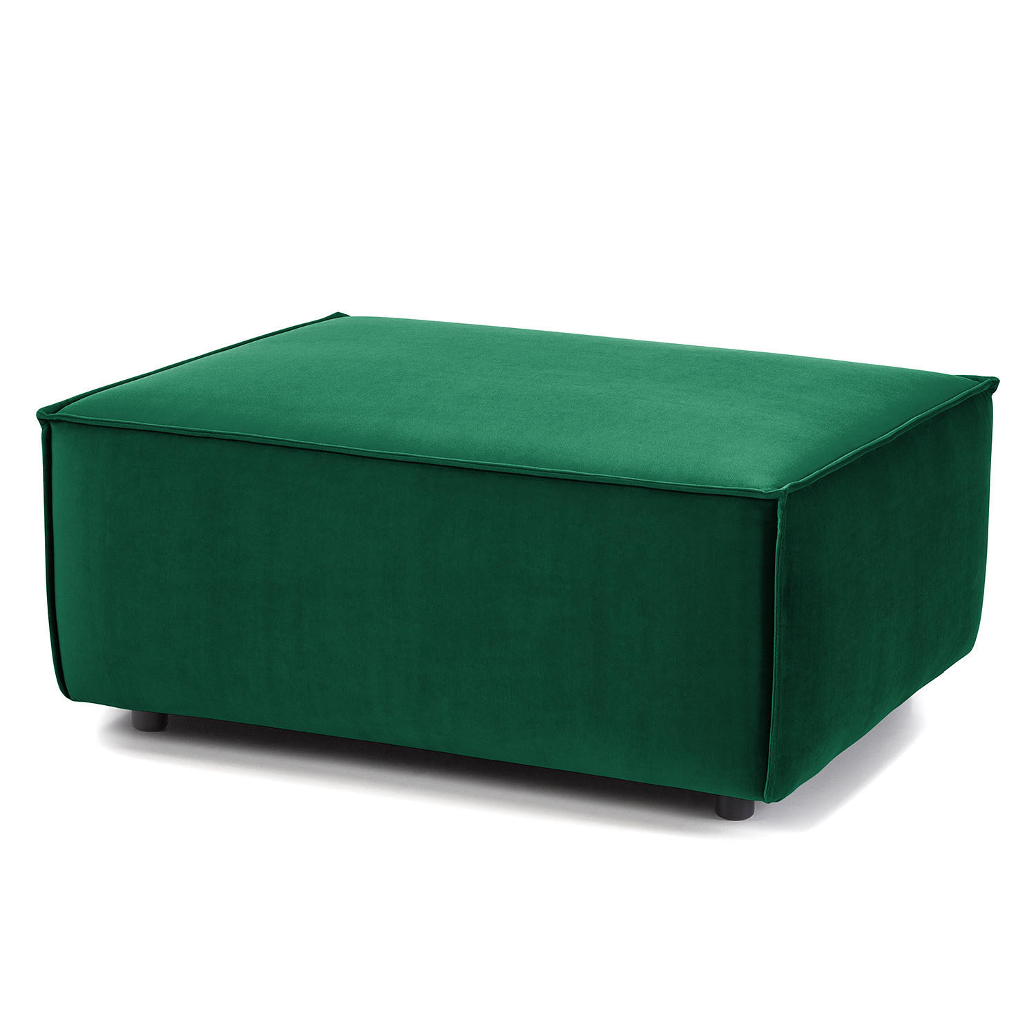 POLSTERHOCKER rechteckig - Dunkelgrün/Schwarz, Kunststoff/Textil (97/40/79cm) - home24
