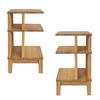 NACHTTISCH Celine 2er Set, Eiche, 37,5/37,5/65 cm - Beige, Holz (37.5/65/37.5cm) - WOODEK
