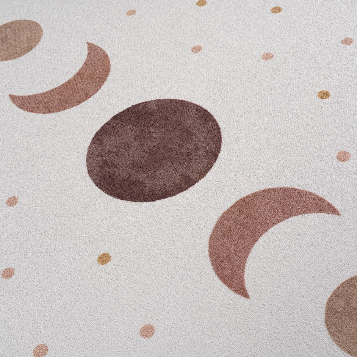 TEPPICH Kurzflor Waschbar TINO in Creme, mit Mondphasen-Motiv, 120 x 170 cm - Beige, Textil (170/120cm) - KADIMA DESIGN