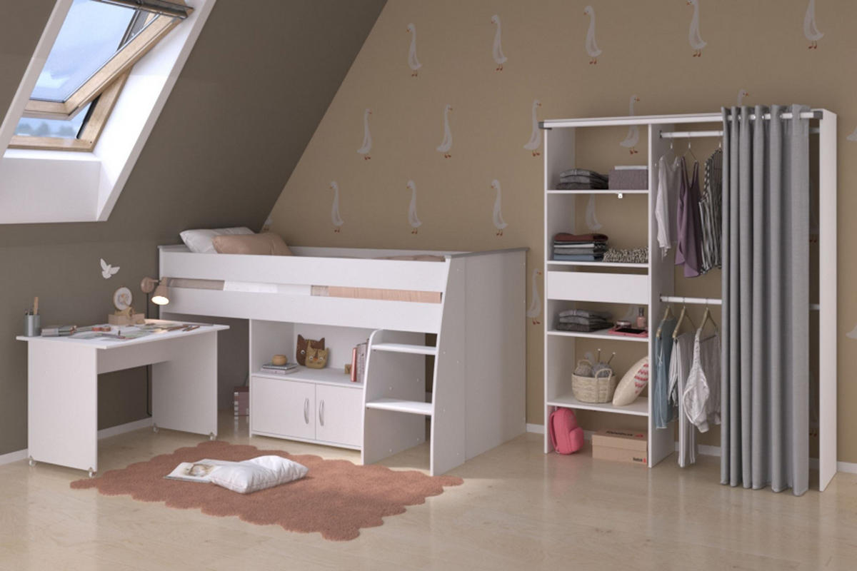 KINDERZIMMER SET Parisot Reverse 2-tlg. Holzdekor Weiß - Weiß, Kunststoff (100/1/200cm) - 58aufmkessel