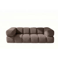 SOFA 3-SITZER, Strukturierter Premiumstoff Sonic, Braun, Averro - Braun, Holz (240/70/96cm) - Kaiser Möbel