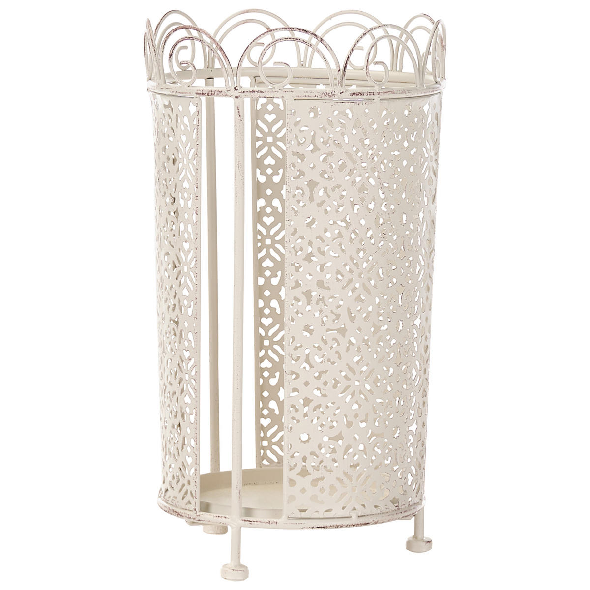 SCHIRMSTÄNDER Metall Cremeweiß Orliac - Creme/Weiß, Metall (24/43/24cm) - Beliani