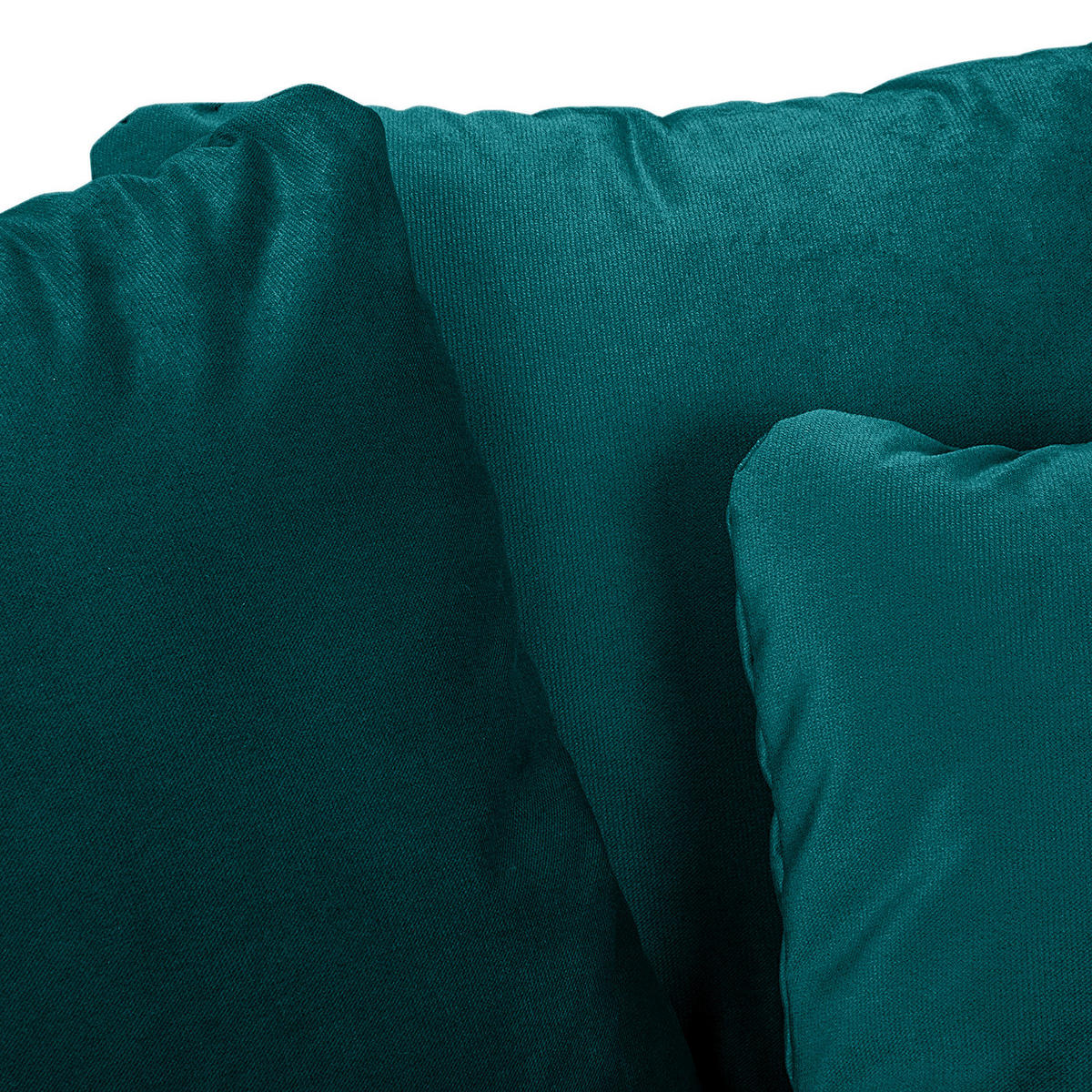 3-SITZER SOFA - Samt - Petrol, Textil (228/85/90cm) - home24