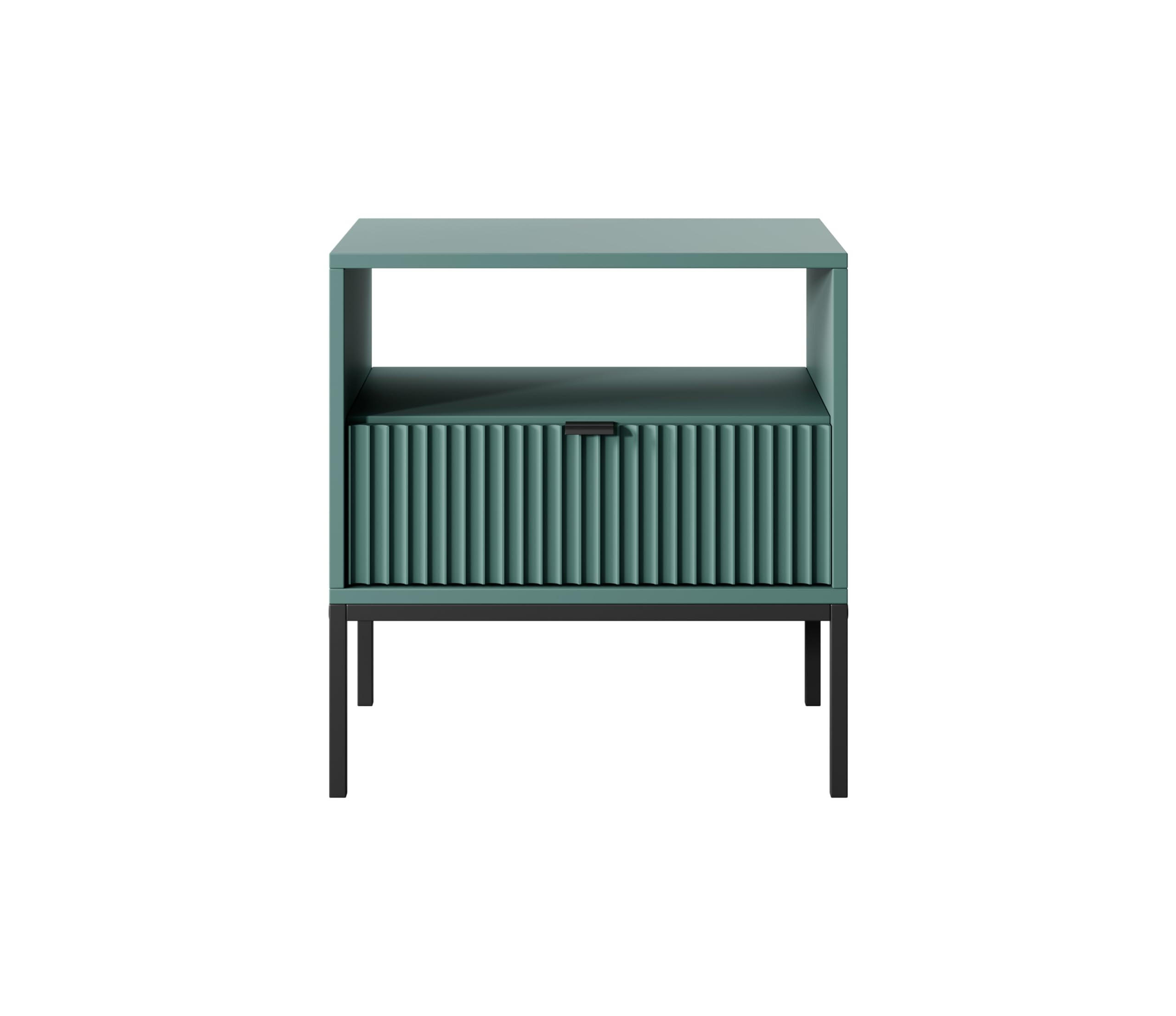 NACHTTISCH Font 54x56x39 cm - Modern Nachtschrank zum Schlafzimmer - EIN praktischer Commode aus Spanplatten - Grün - Grün, Holzwerkstoff (54/56/39cm) - Chilly
