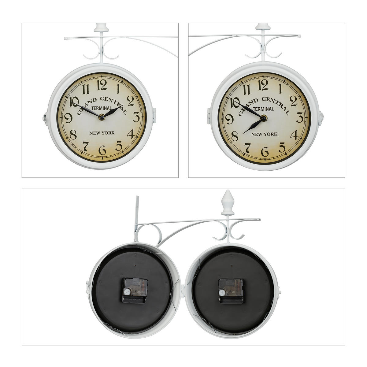 BAHNHOFSUHR - Multicolor, Glas/Metall (35/34/10cm) - Relaxdays