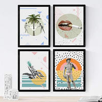 POSTER Set mit 4 Collage A3 Rahmenlos - Klar, Papier (29.7/3cm) - Nacnic
