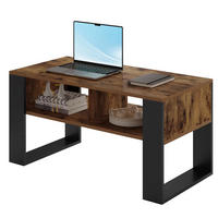 COUCHTISCH 90/45/45 cm Stauraum 2 Fächer Vintage Holz modern - Braun, Holz (45/90/45cm) - Kaket