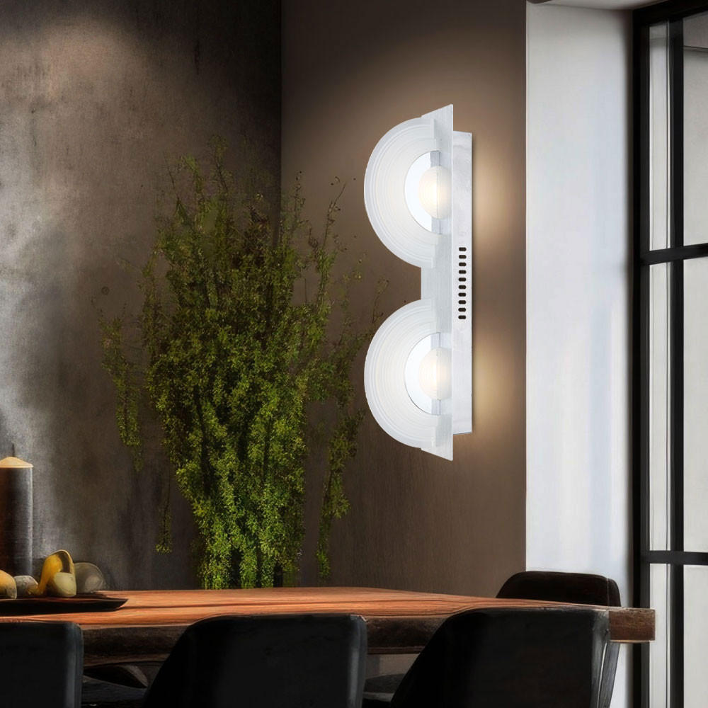 LED WANDLEUCHTE Josh Aluminium Silber - Silberfarben, Glas (6/13.7/46cm) - Globo Lighting