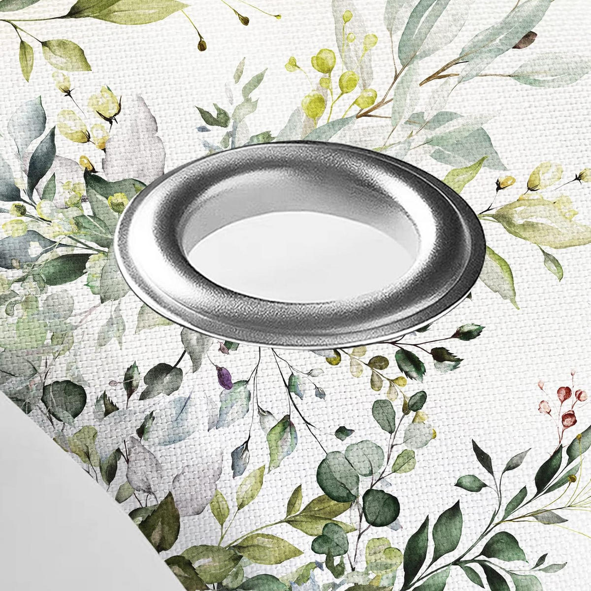 DUSCHVORHANG Blätter und Blumen Pflanzen Dekor mit Haken - Weiß, Textil (180/180cm) - MCBOSON