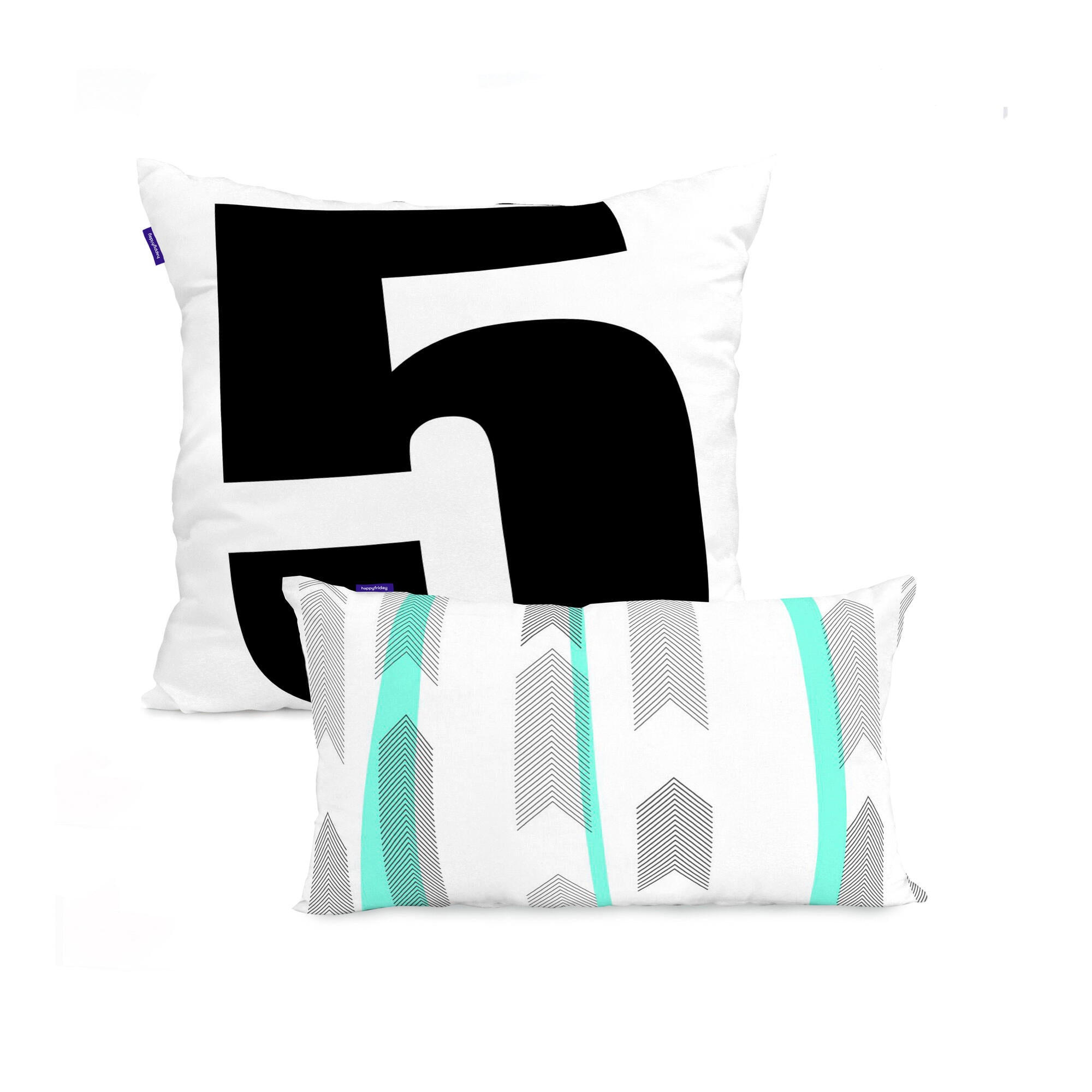 KISSENBEZUG five 50x50 + 50x30 cm mehrfarbig - Multicolor, Textil (50/50cm) - Happy Friday