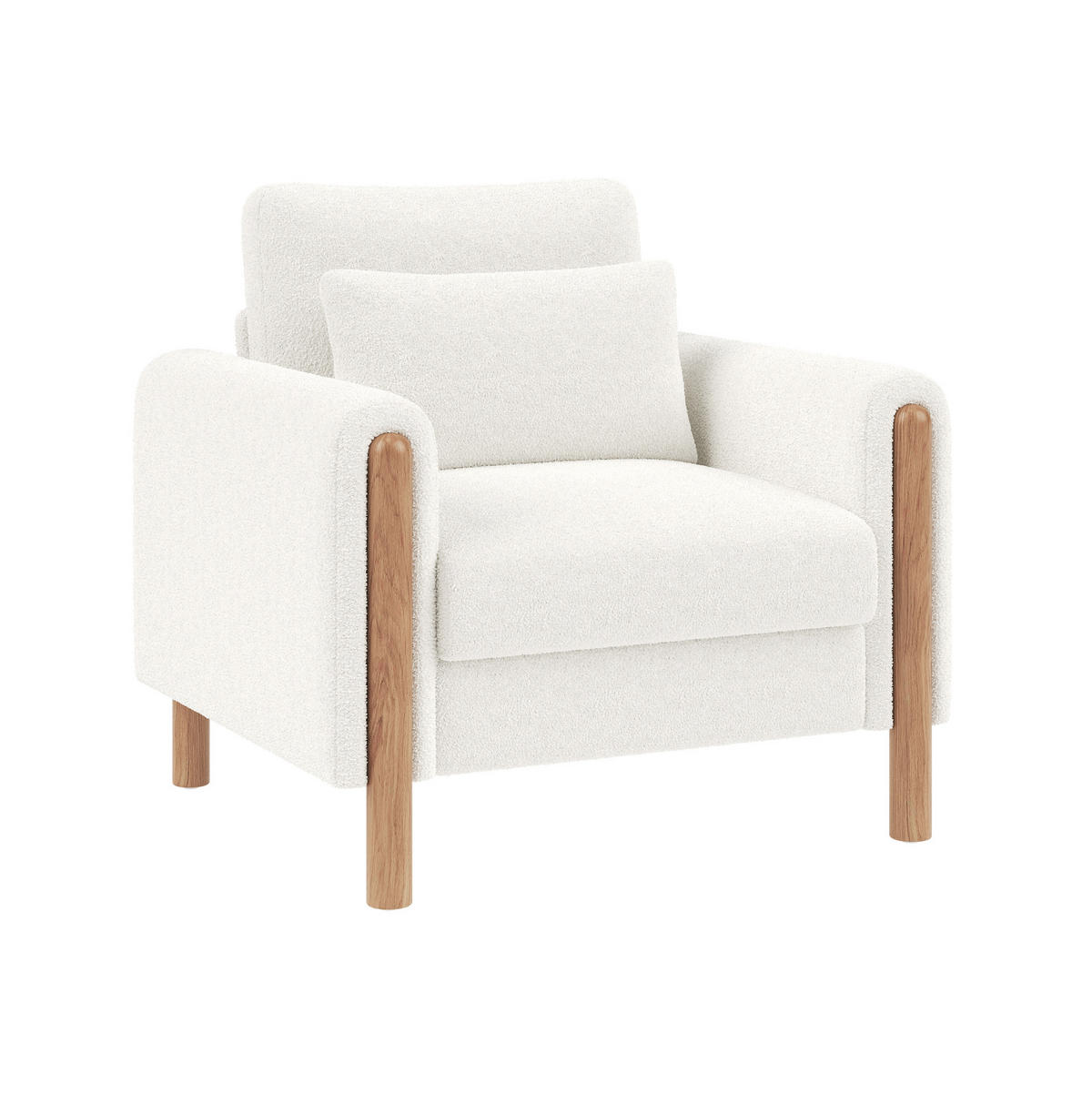LOUNGESESSEL Teddy-Samt mit dickem Sitzkissen 87/83/88,5 cm Weiß - Weiß, Textil (83/88.5/87cm) - Redom