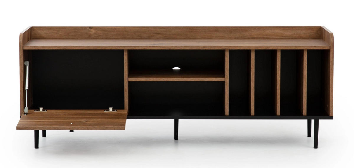 TV-LOWBOARD Nero 150 cm Retro-Stil brown - Hellbraun/Schwarz, Holzwerkstoff/Metall (150/56/40cm) - Ravio