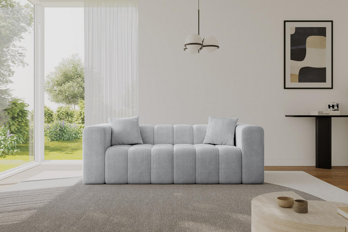 POHOVKA 2-MÍSTNÁ DONY-2 232x90x71 cm Šedá Manšestr - šedá/barva hliníku, kompozitní dřevo/textil (232/71/90cm) - ALTDECOR