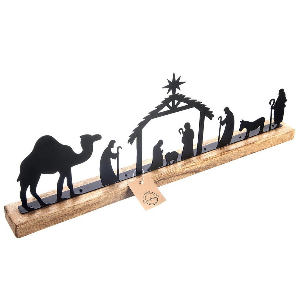WEIHNACHTSKRIPPE Mango/Metall 51 cm Naturfarben - Naturfarben, Holz (51/18/5cm) - Orion 