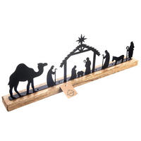 WEIHNACHTSKRIPPE Mango/Metall 51 cm Naturfarben - Naturfarben, Holz (51/18/5cm) - Orion 