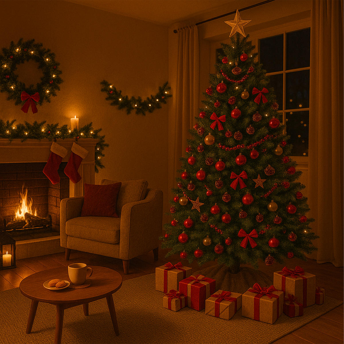 KUNST-WEIHNACHTSBAUM - Dunkelgrün, Holz/Kunststoff (210cm) - Relaxdays