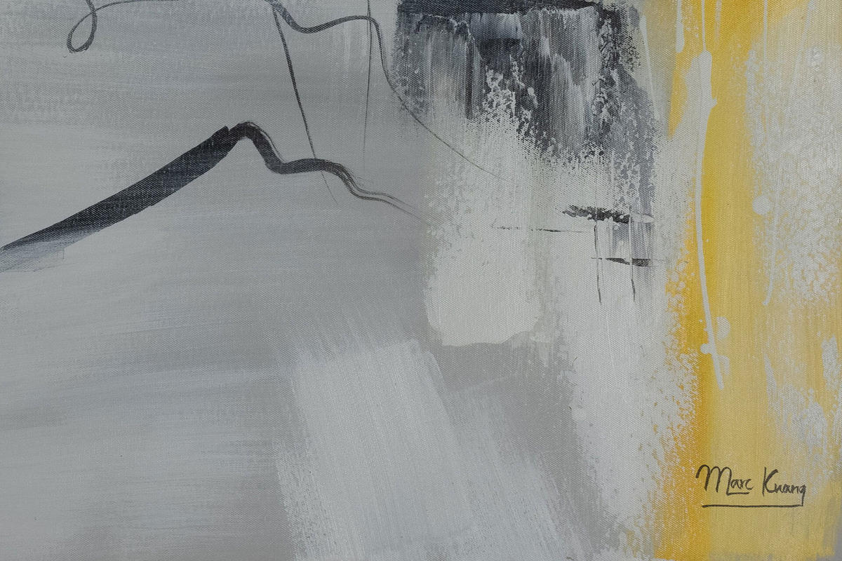 ACRYLBILD HANDGEMALT 103/78 cm - Orange/Grau, Textil (102.5/77.5cm) - KUNSTLOFT