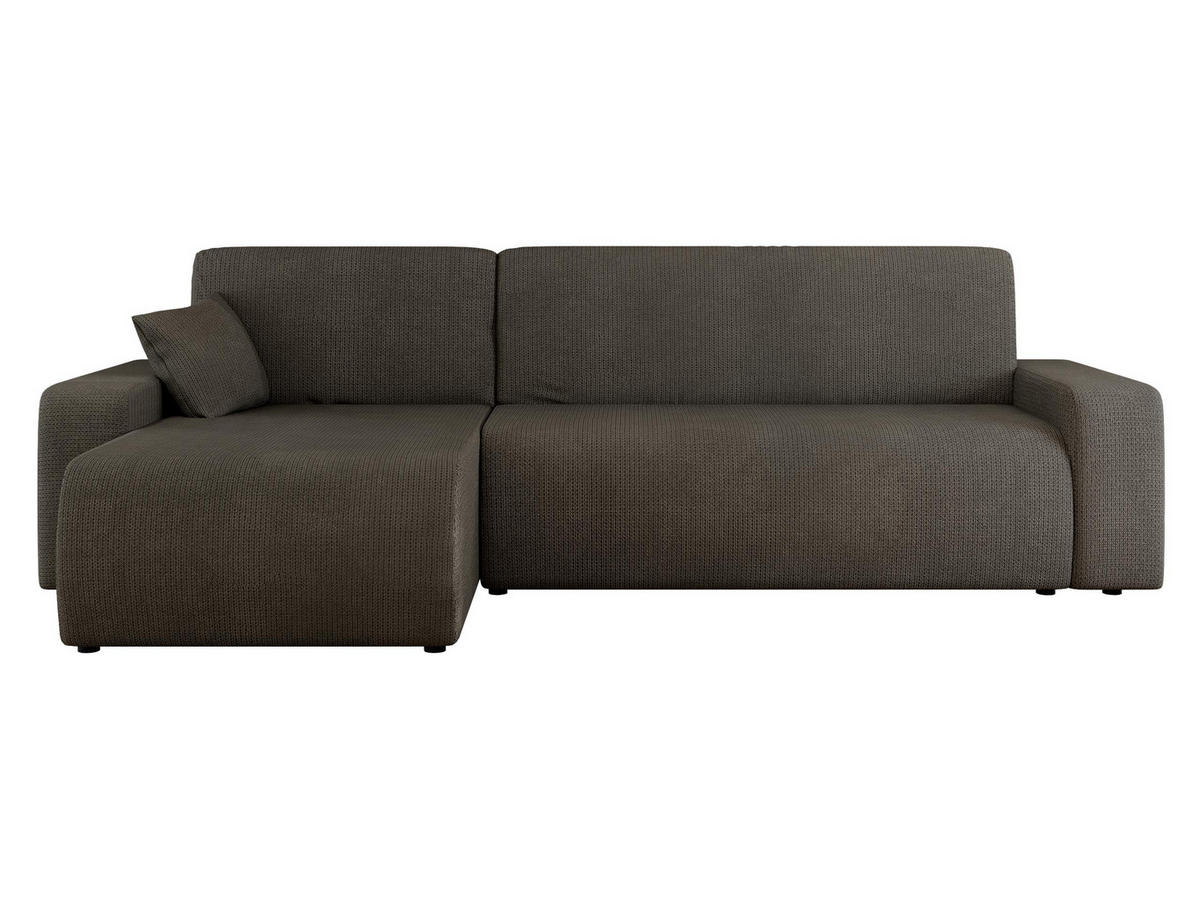 ECKSOFA Piano - Schwarz/Braun, Holz/Kunststoff (244/145cm) - MIRJAN24