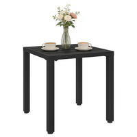 GARTENBEISTELLTISCH DE-14187 quadratisch 45x45 cm, höhenverstellbare Füße Schwarz - Schwarz, Metall (45/45/45.5cm) - ComfortXL